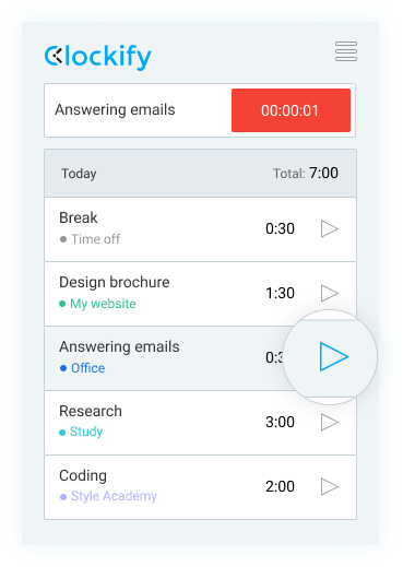 Produktivitätstracker - Verfolgung fortsetzen