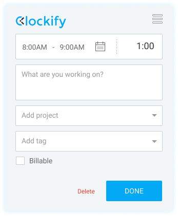 Produktivitätstracker - Details eingeben