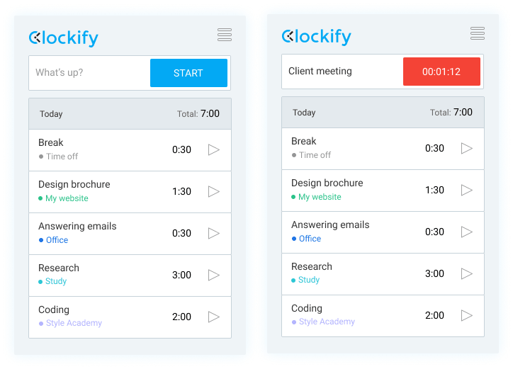 Aktivitätenprotokoll-App - den Timer starten