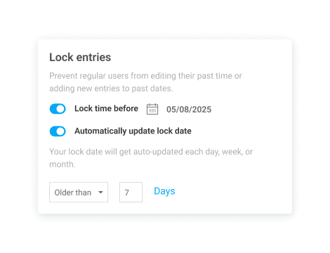 Lock timesheets