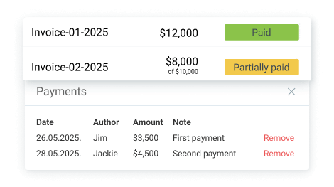Record payment