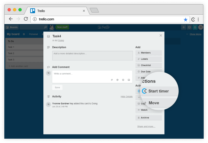 Trello Clockify integration