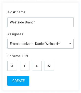 Create time clock kiosk