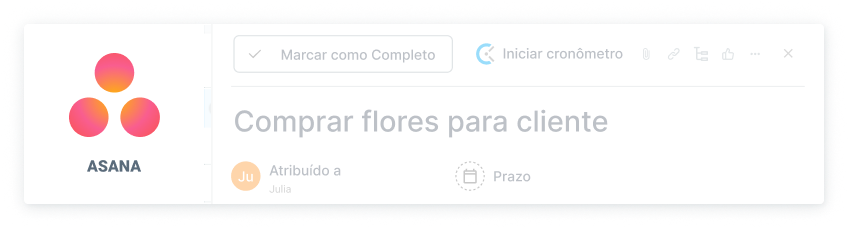 Integração de controle de tempo do Asana