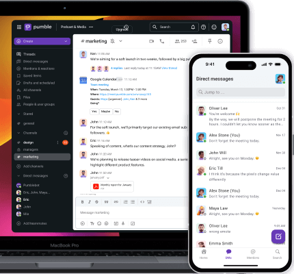 Pumble Teamchat Desktop- und Mobile App