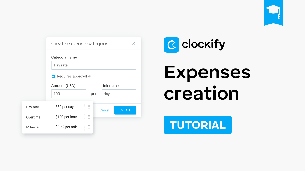 time tracking tutorial expense creation